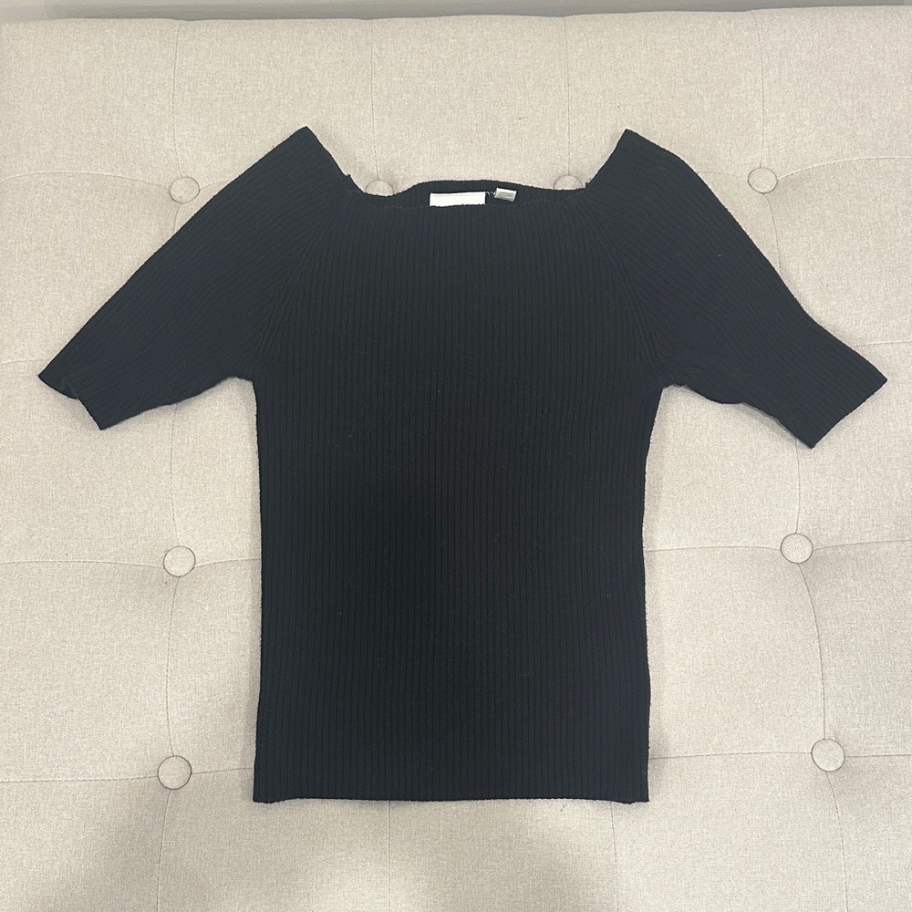 Anthropologie Black Off-the-Shoulder Sweater